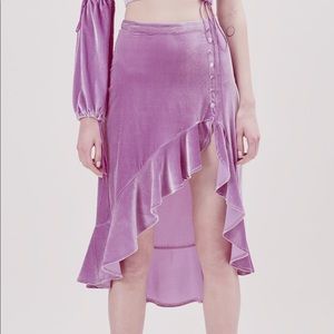 For Love And Lemons Velvet Viva Midi Skirt Small